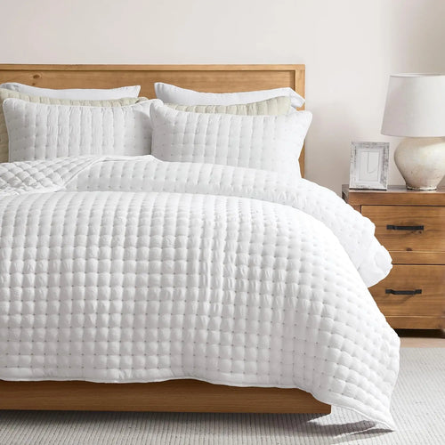 🍁 [Fall Sale] Cross-Stitch Quilt Bedding Set with Pillow Shams
