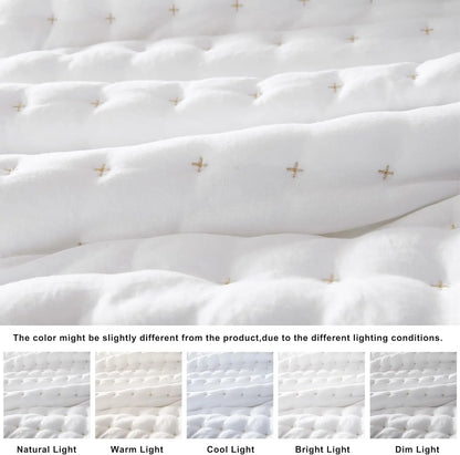 🍁 [Fall Sale] Cross-Stitch Quilt Bedding Set with Pillow Shams